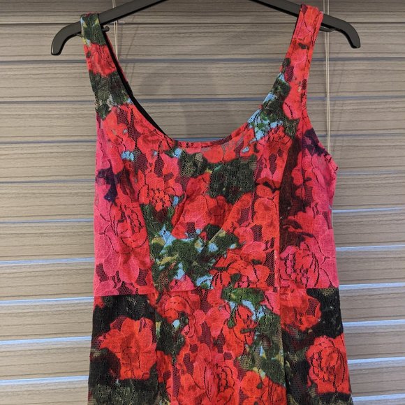 Anthropologie Tracy Reese Noisette Red Roses Floral Lace Tulle Dress Size 2 - Picture 6 of 15